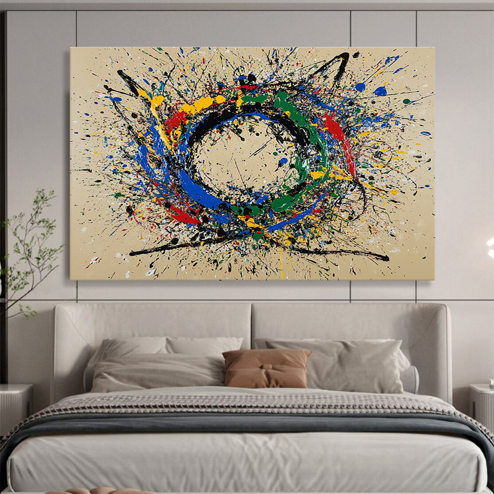 Colorful Splatter Circle Art for Modern Playroom & Creative Studio SC331