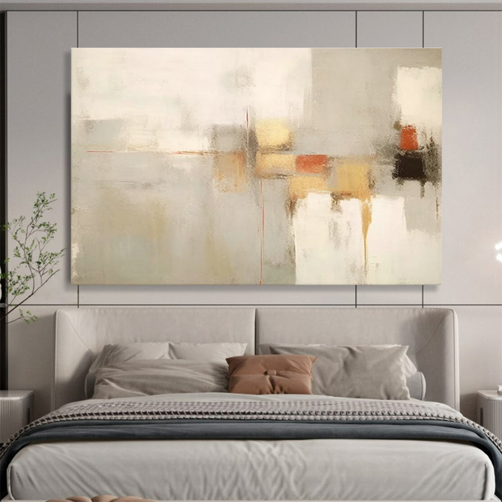 Grey - White Geometric Abstract Art for Minimalist Living Area DLZ2732