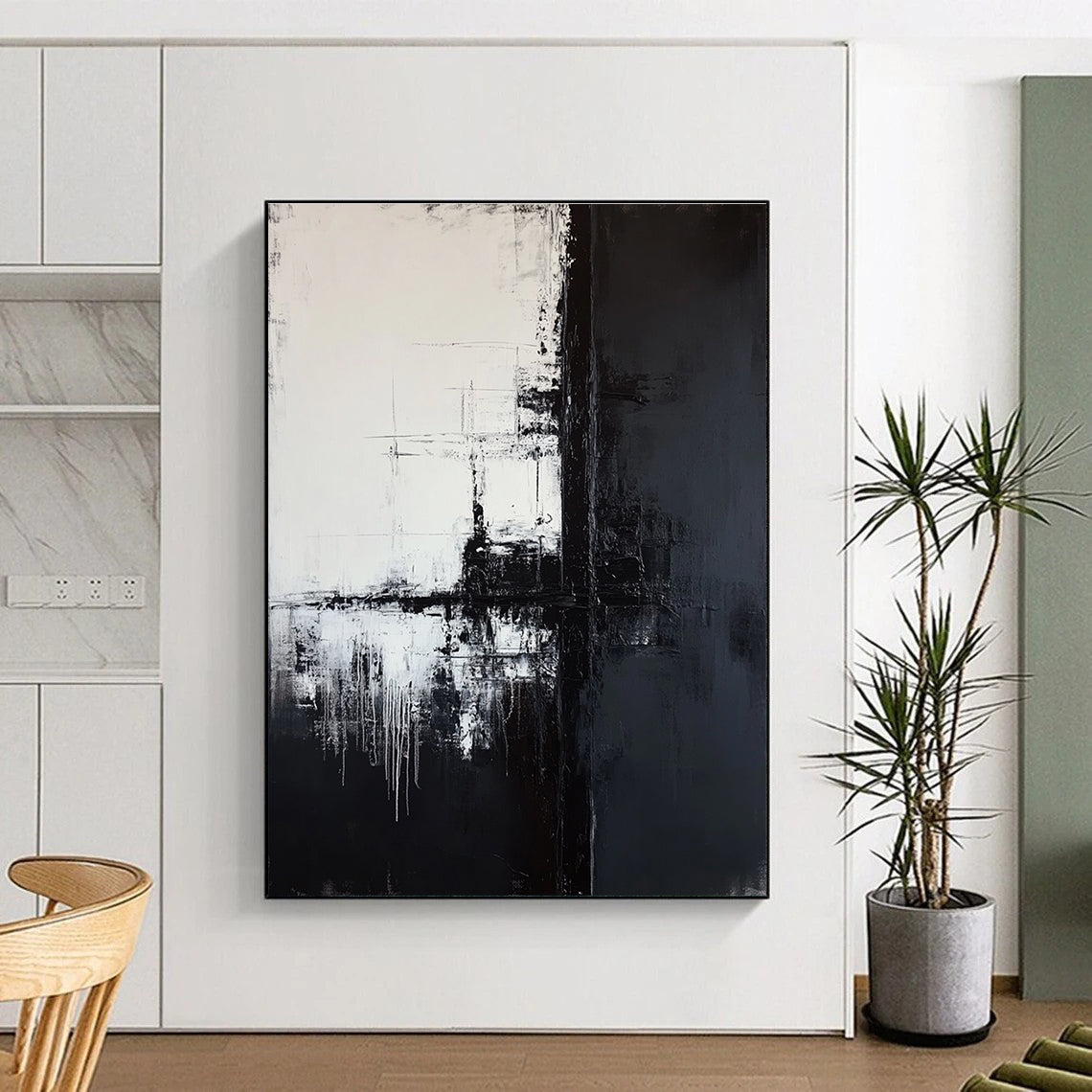 Black and White Abstract for Minimalist Gallery & Contemporary Studio Space STSC372