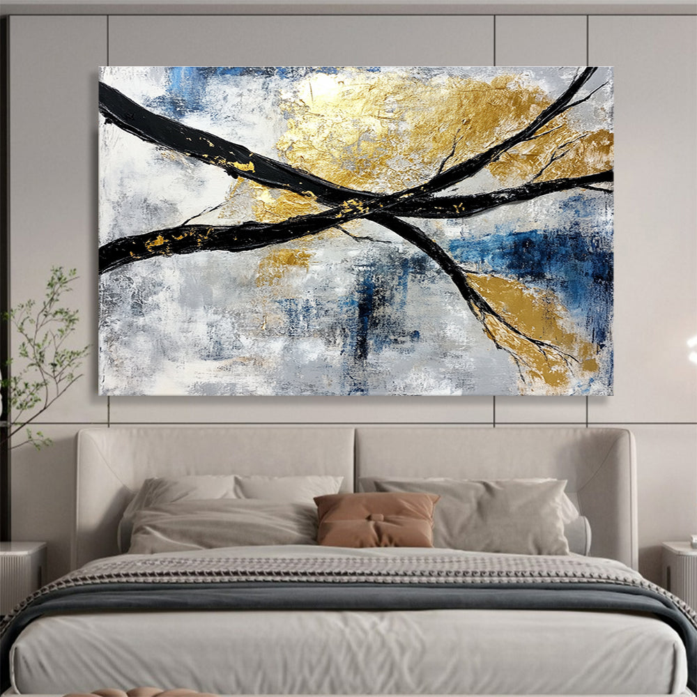 Black Branches with Gold Art for Luxury Hotel Lobby & Elegant Home Library SC367