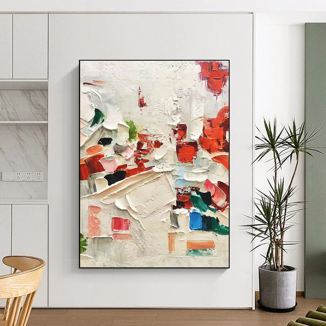 Colorful Thick - Paint Abstract Art for Bohemian Café & Creative Studio DLZ1051
