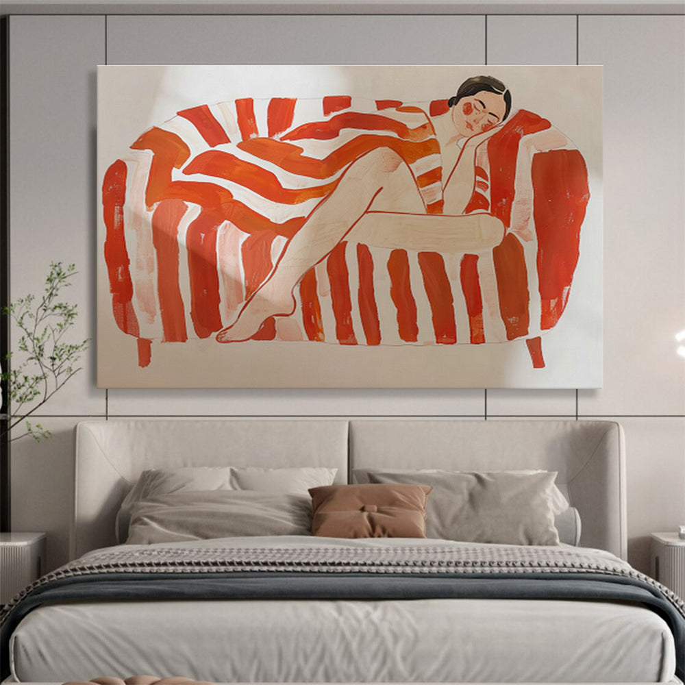 Sofa Nap Figure Art for Cozy Bedrooms DLZ2471