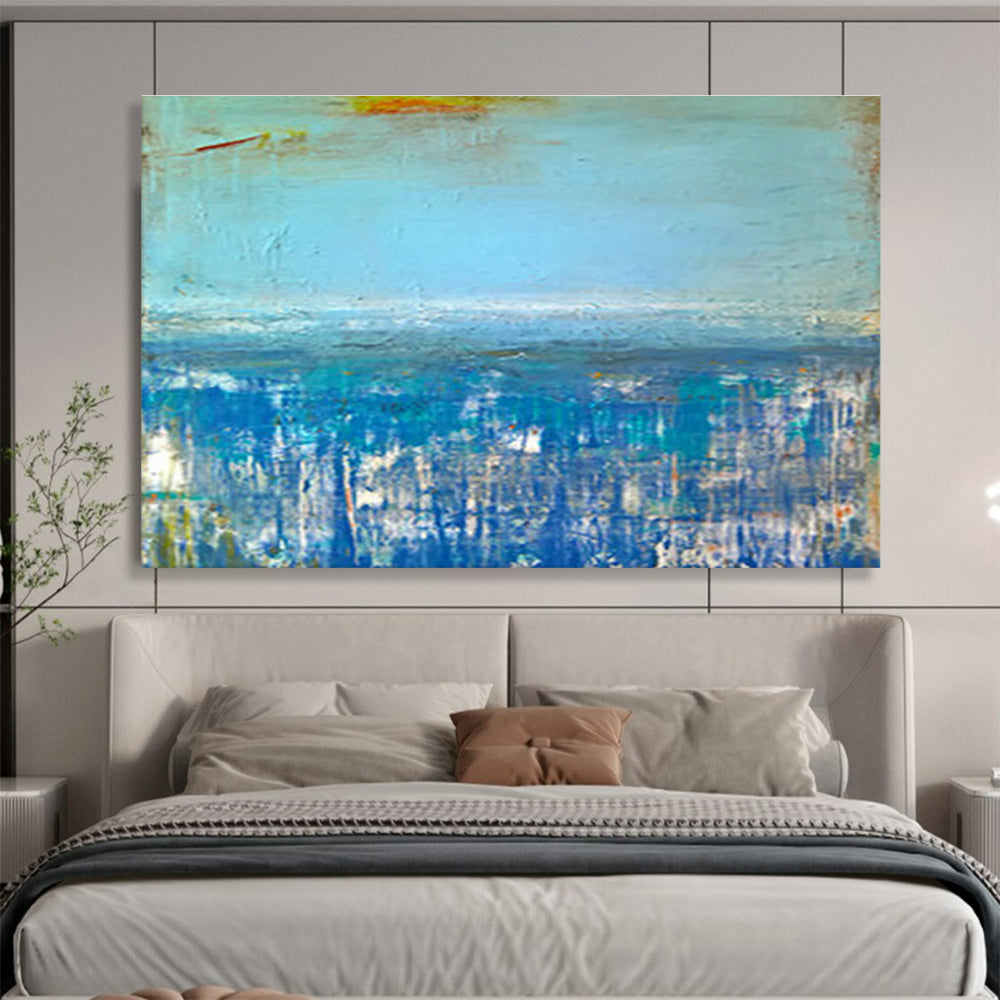 Blue - Toned Urban Abstract Art for Modern Office DLZ2773