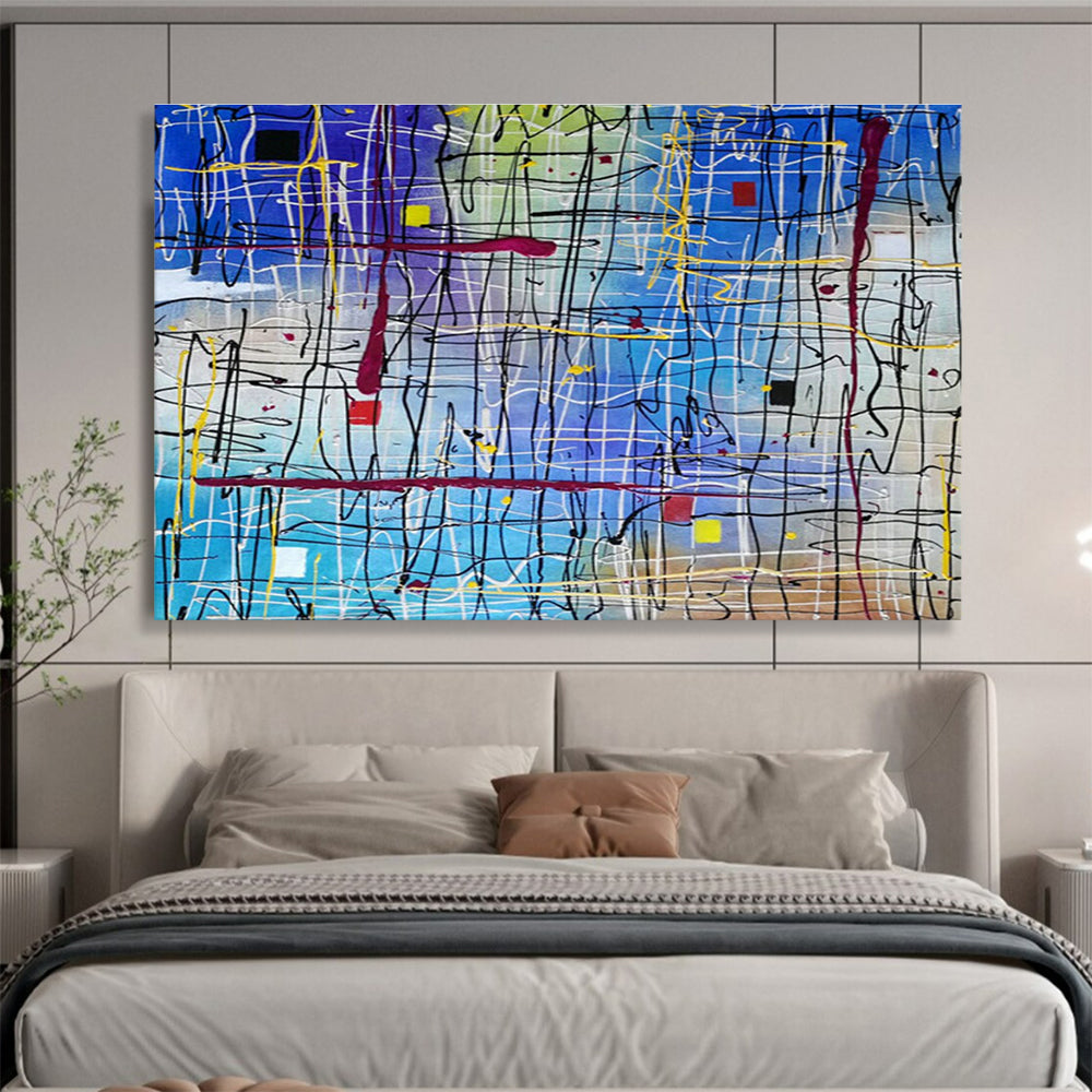 Dynamic Line & Color Abstract Art for Modern Office Creative Zones DLZ3233