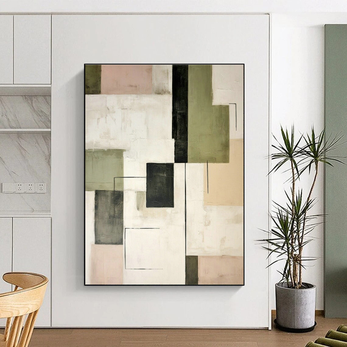 Pastel Geometric Collage Art for Bedroom & Boutique Café DLZ0600