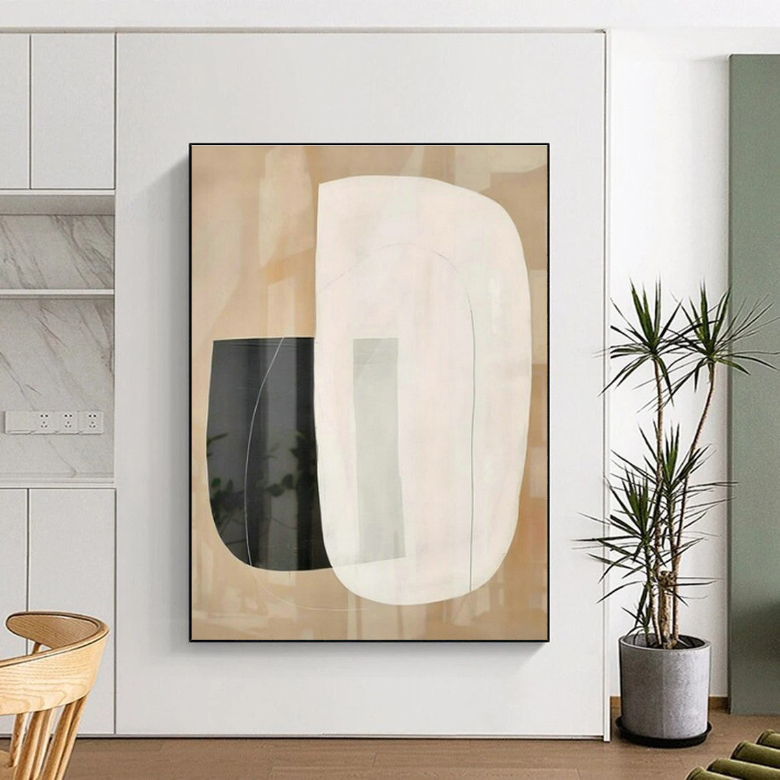 Black - White Geometric Abstract Art for Minimalist Office & Modern Art Gallery DLZ1950
