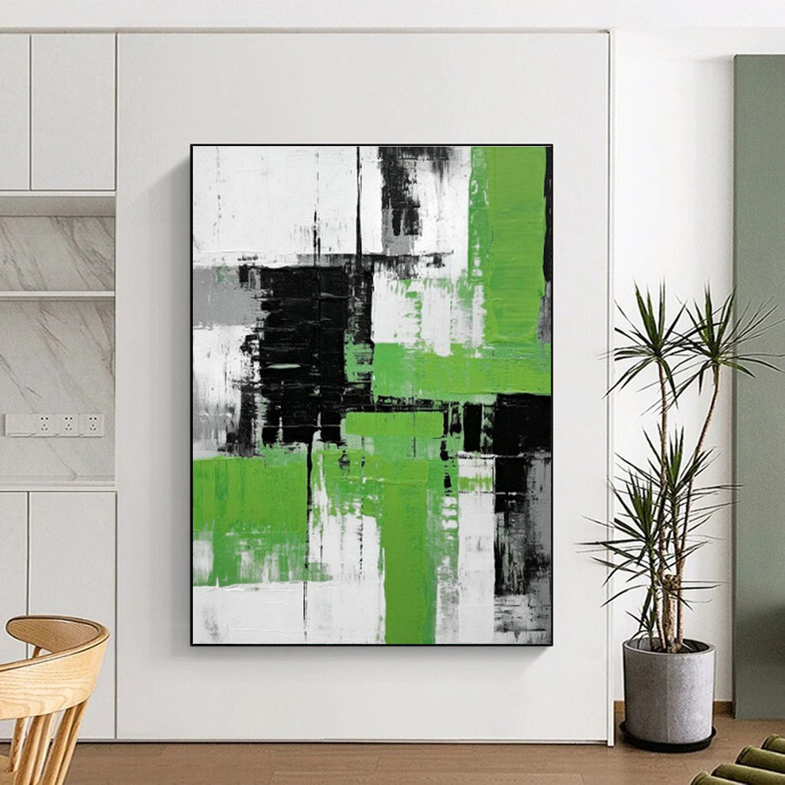 Green - White Geometric Art for Eco - Friendly Home Entryways DLZ0277