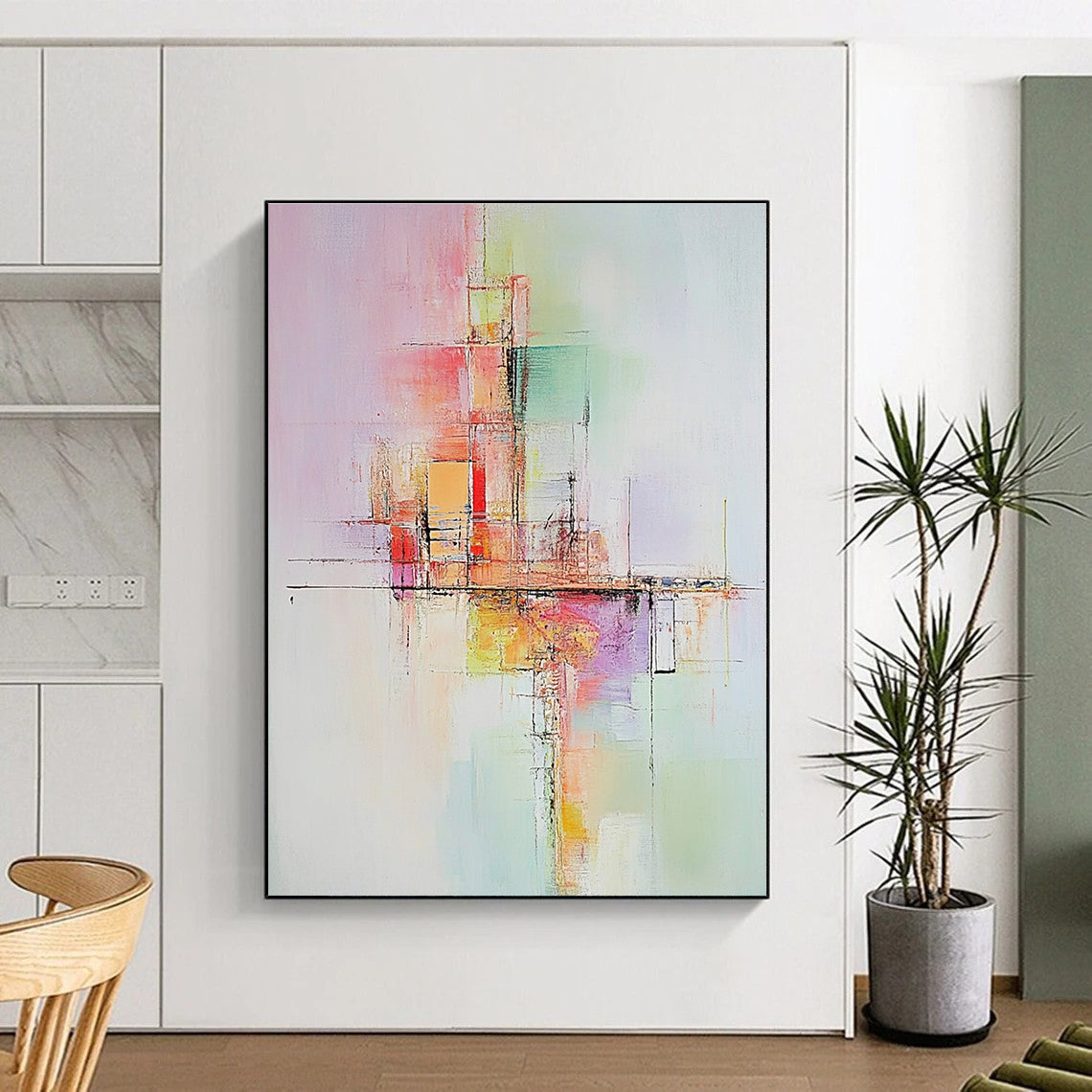 Pastel Geometric Abstract for Bohemian - Style Café & Creative Workshop STSC803