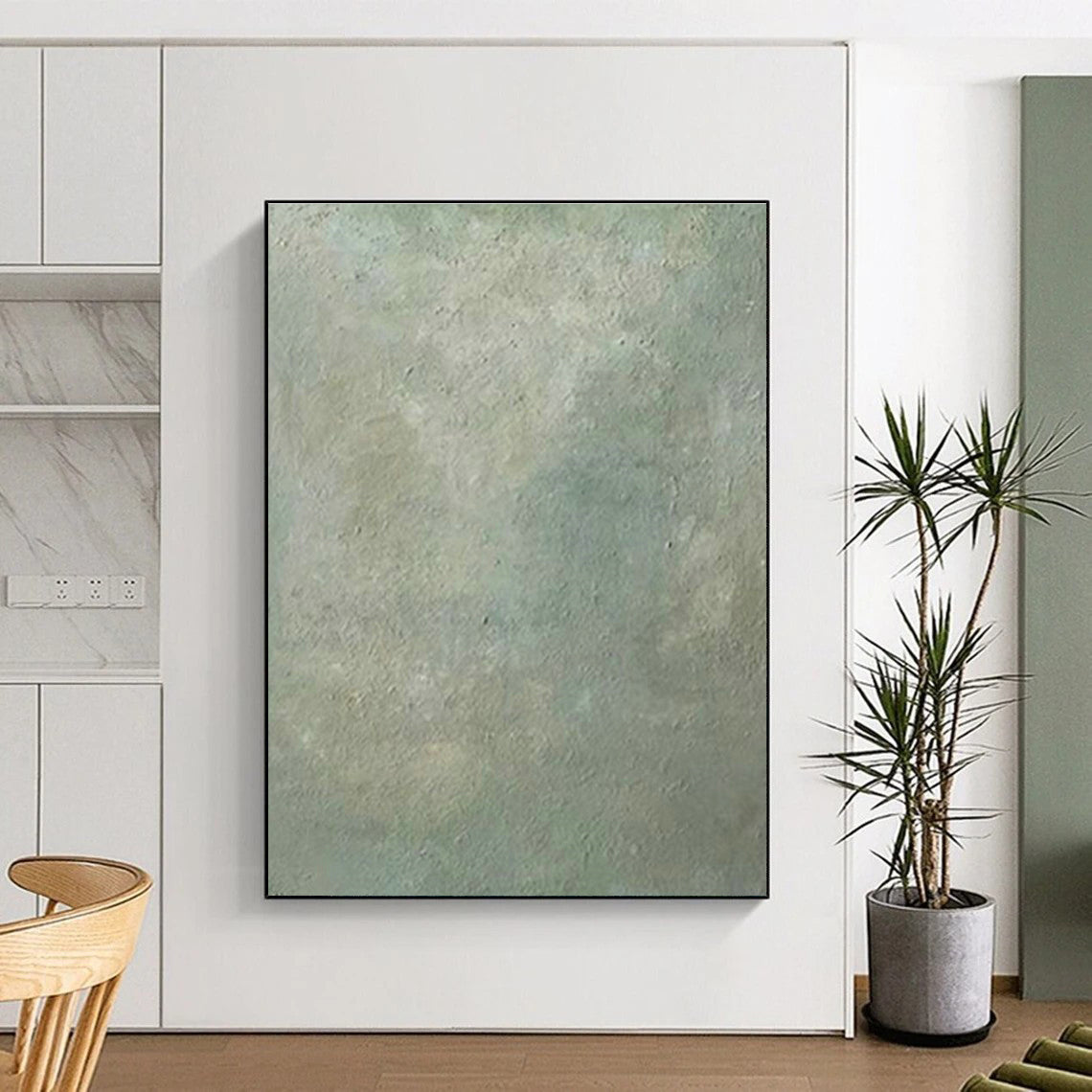 Light Green Texture Art for Spa - Themed Home Bathroom Walls DLZ0234