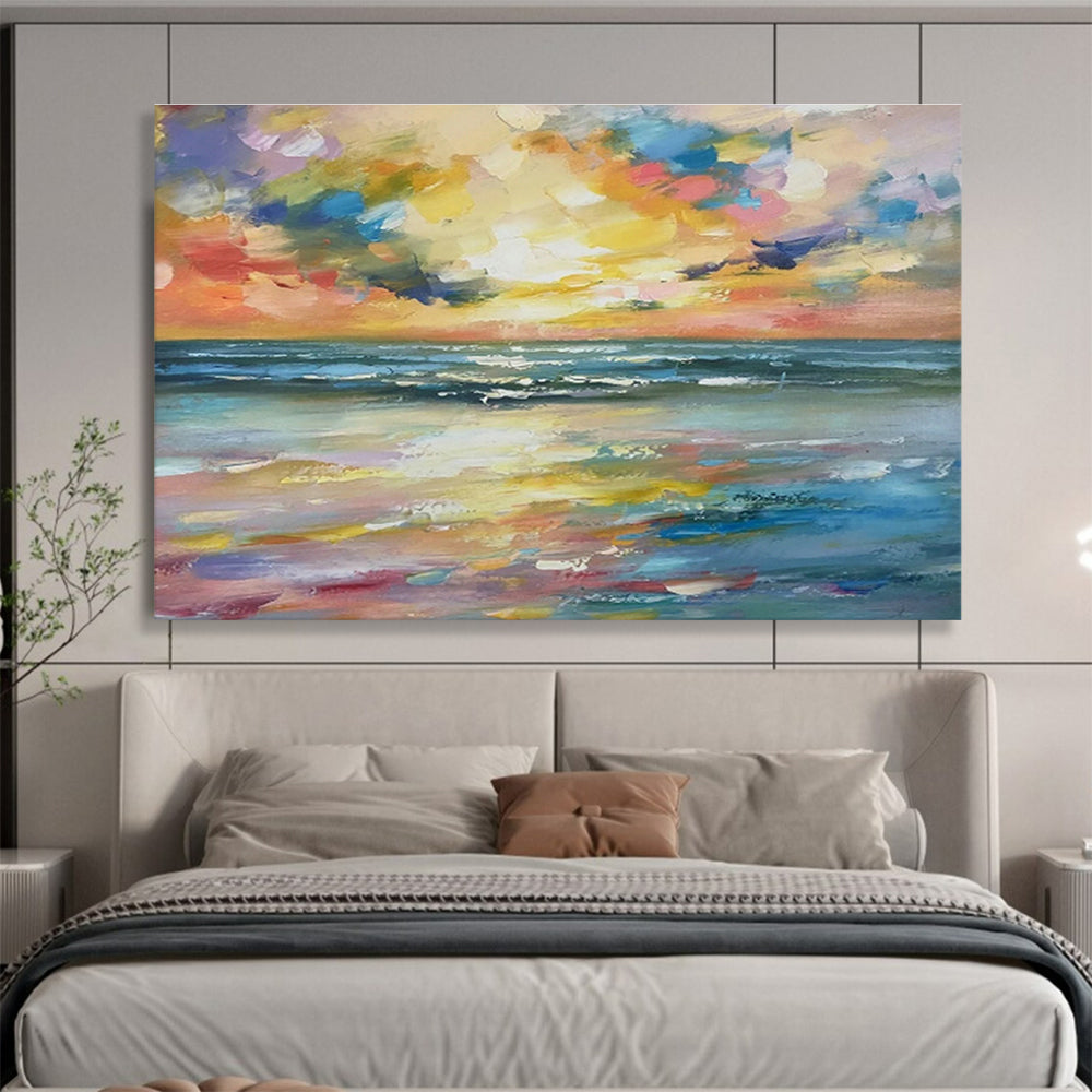 Gorgeous Sea View Oil Painting for Luxury Beach House Living Rooms DLZ2501
