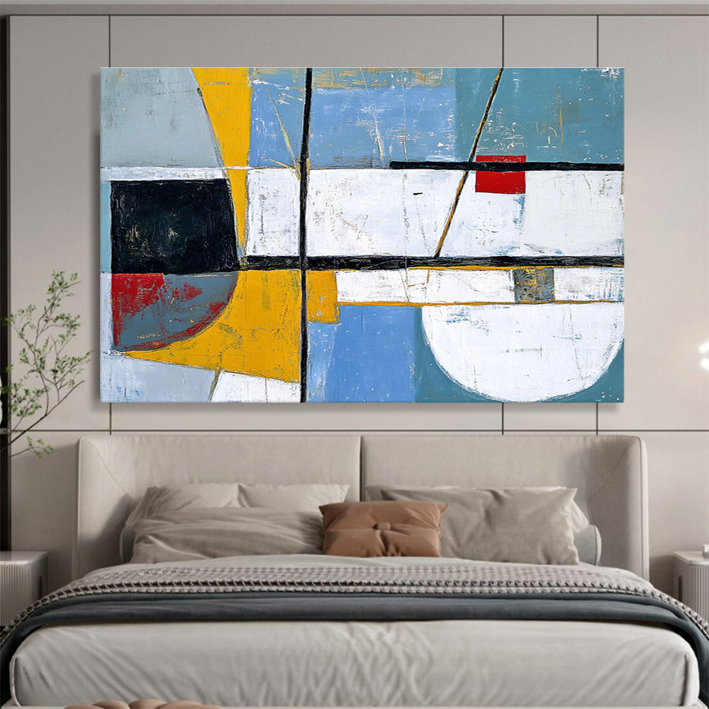 Geometric Color Block Composition Art for Contemporary Office & Architectural Firm SC391