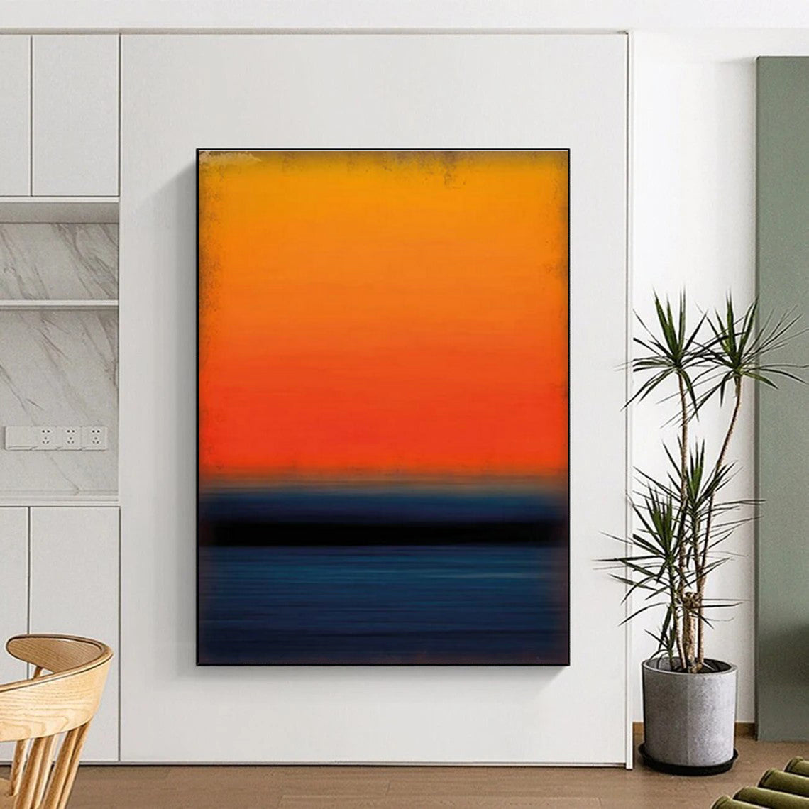 Vibrant Gradient Sunset Art for Rooftop Bar & Coastal Restaurant DLZ2303