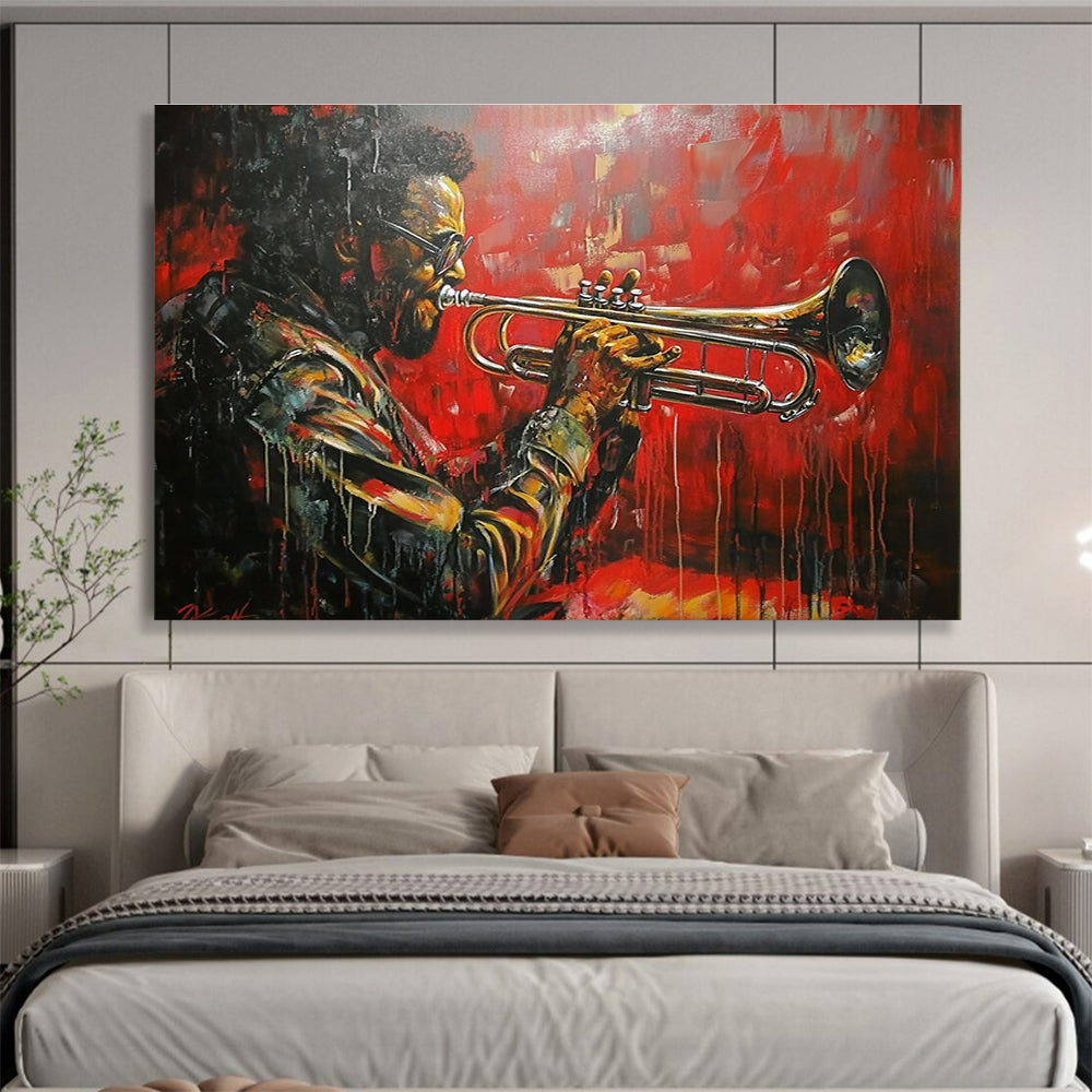 Jazz Trumpeter Art for Music Bar & Retro - style Café SC120