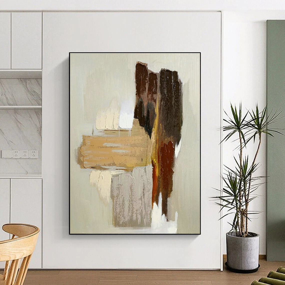 Earth - Tone Abstract Art for Rustic Home & Nature - Inspired Spa DLZ1074