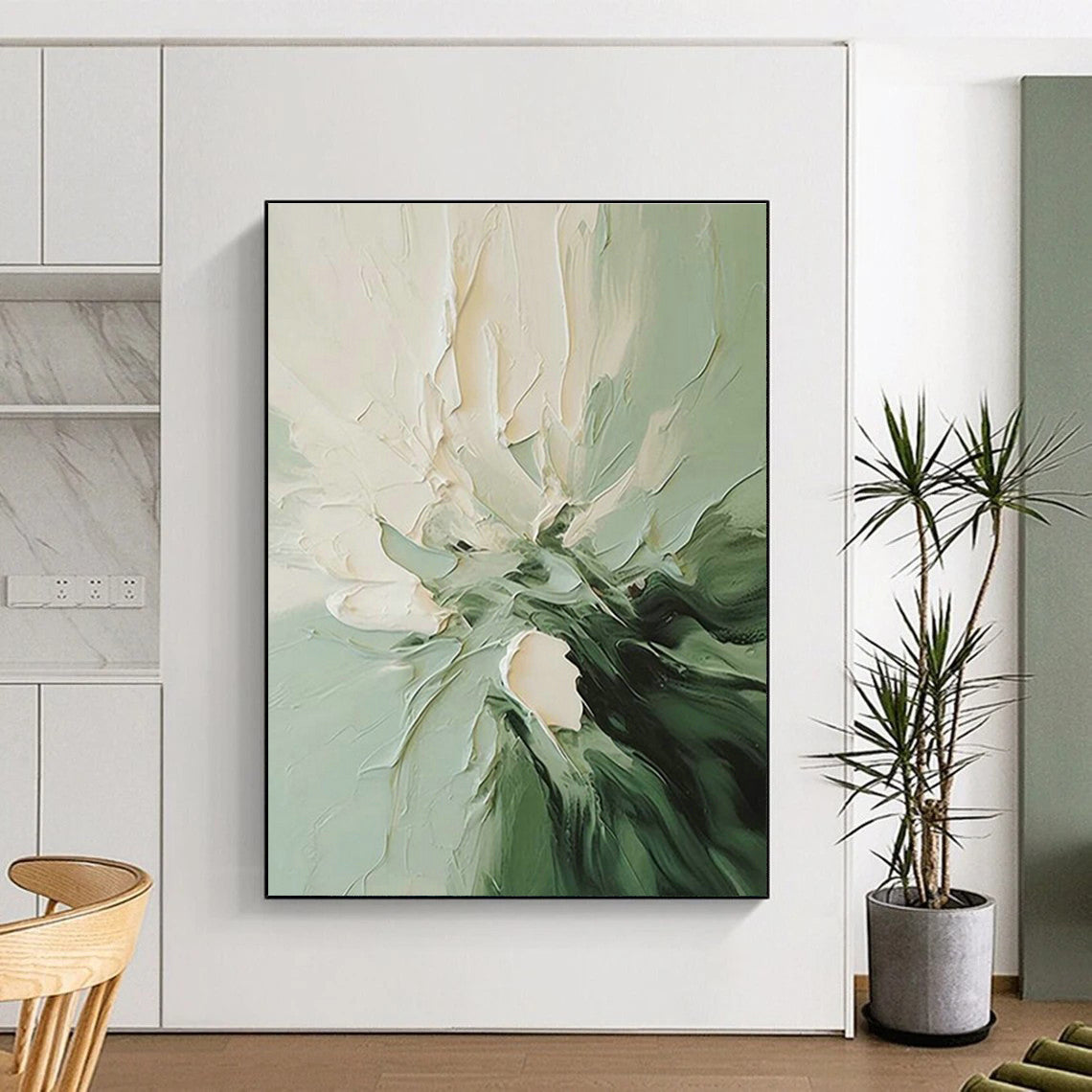 Textured Floral Abstract Art for Kitchen & Garden - Facing Balcony DLZ1192