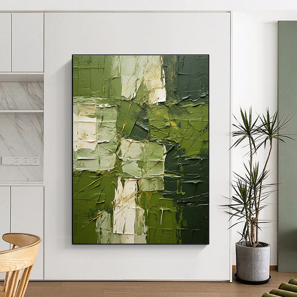 Green Textured Art for Eco - Friendly Home Living Rooms DLZ0283