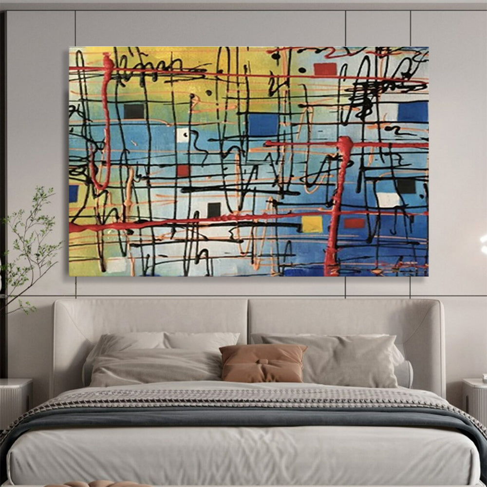 Line and Square Abstract Art for Contemporary Art Gallery Installation Spaces DLZ3226