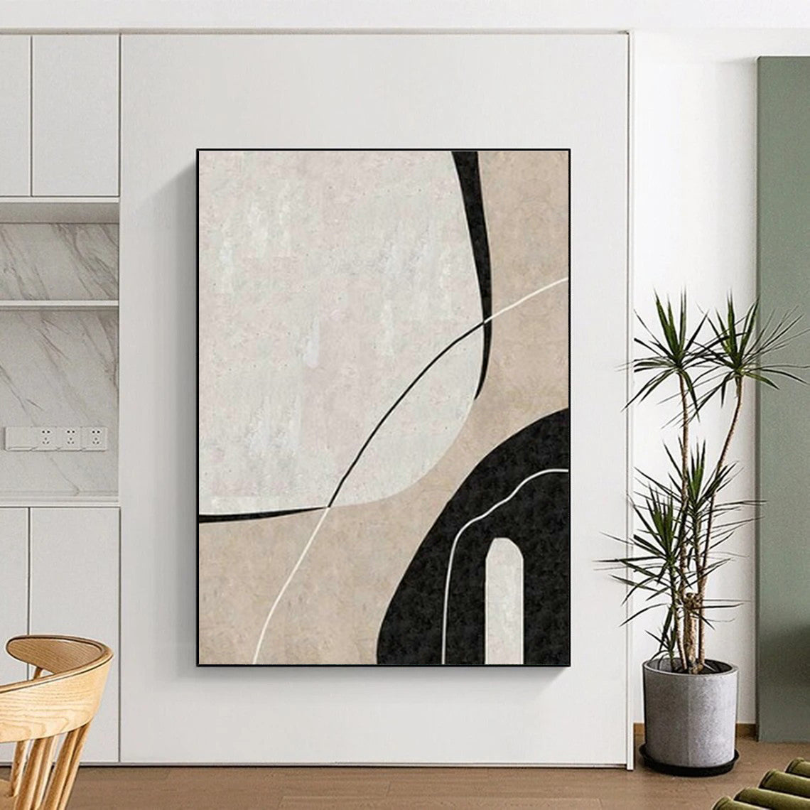 Chic Black - White Curved Art for Boutique & Home Office DLZ2007
