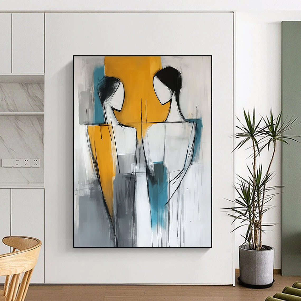 Abstract Figure Interaction Art for Modern Dance Studio & Art - Loving Home Living Room STSC135