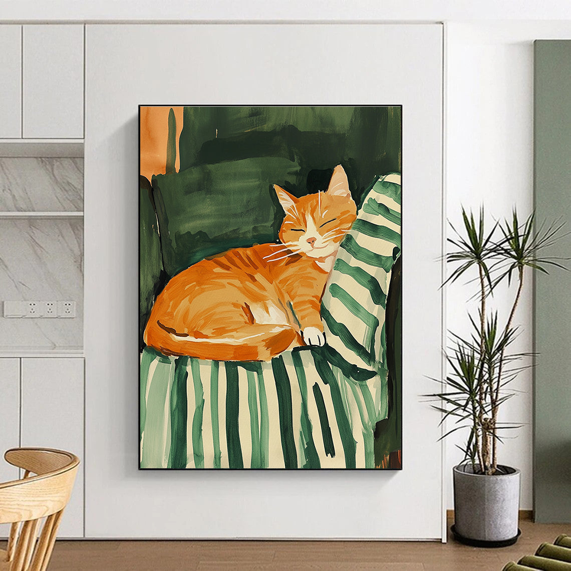 Sleeping Orange Cat for Cozy Home Bedroom & Cat - Lover’s Café STSC1016