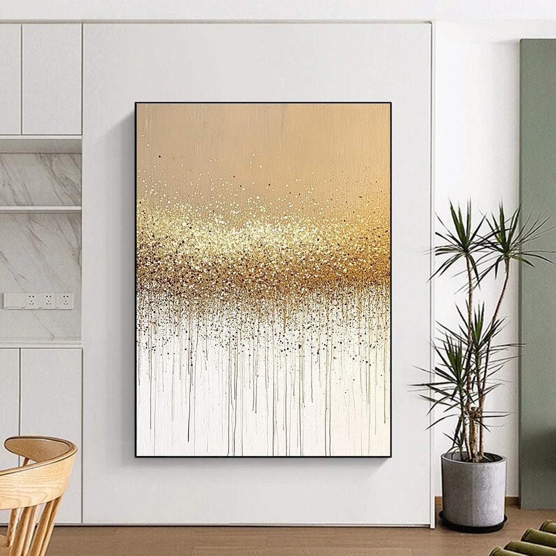 Golden Glitter Drip for Luxury Hotel Ballroom & Glamorous Home Dining Room STSC994
