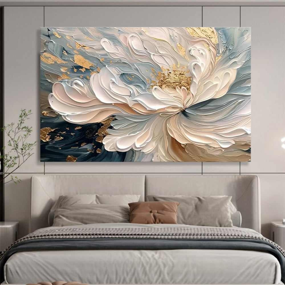Gold - Dusted Floral Relief Art for Luxe Dining Room Elegance DLZ3066