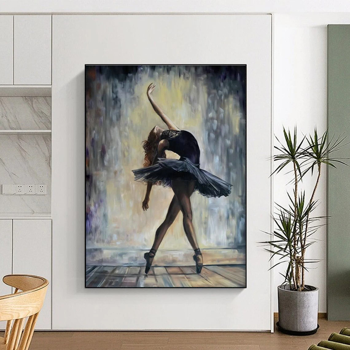 Ballerina in Black Art for Dance Studio & Romantic Theater Lobby DLZ2328