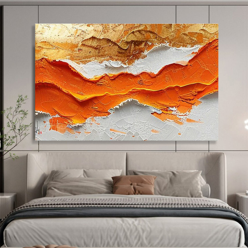 Orange Mountain Relief Art for Modern Dining Room DLZ2848