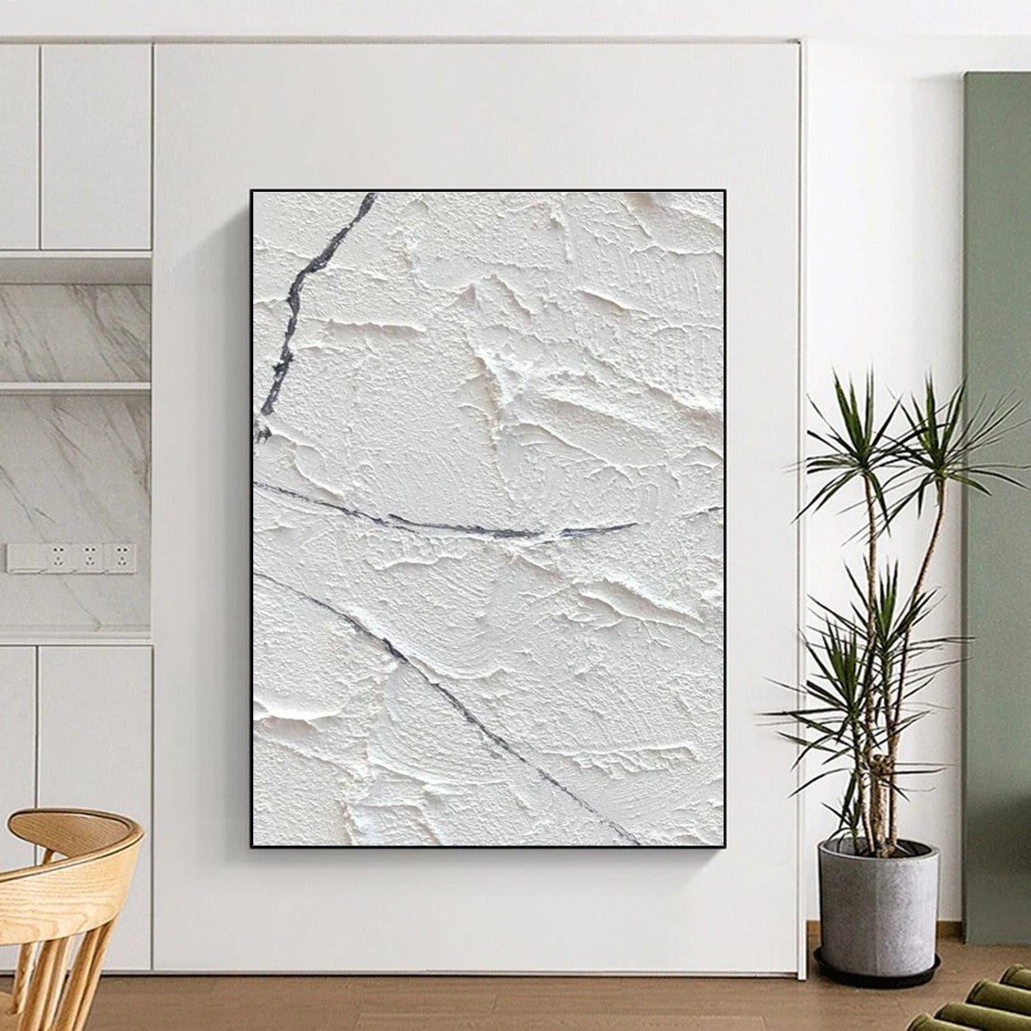 Textured White - Gray Art for Industrial - Chic Café & Minimalist Gallery DLZ2373
