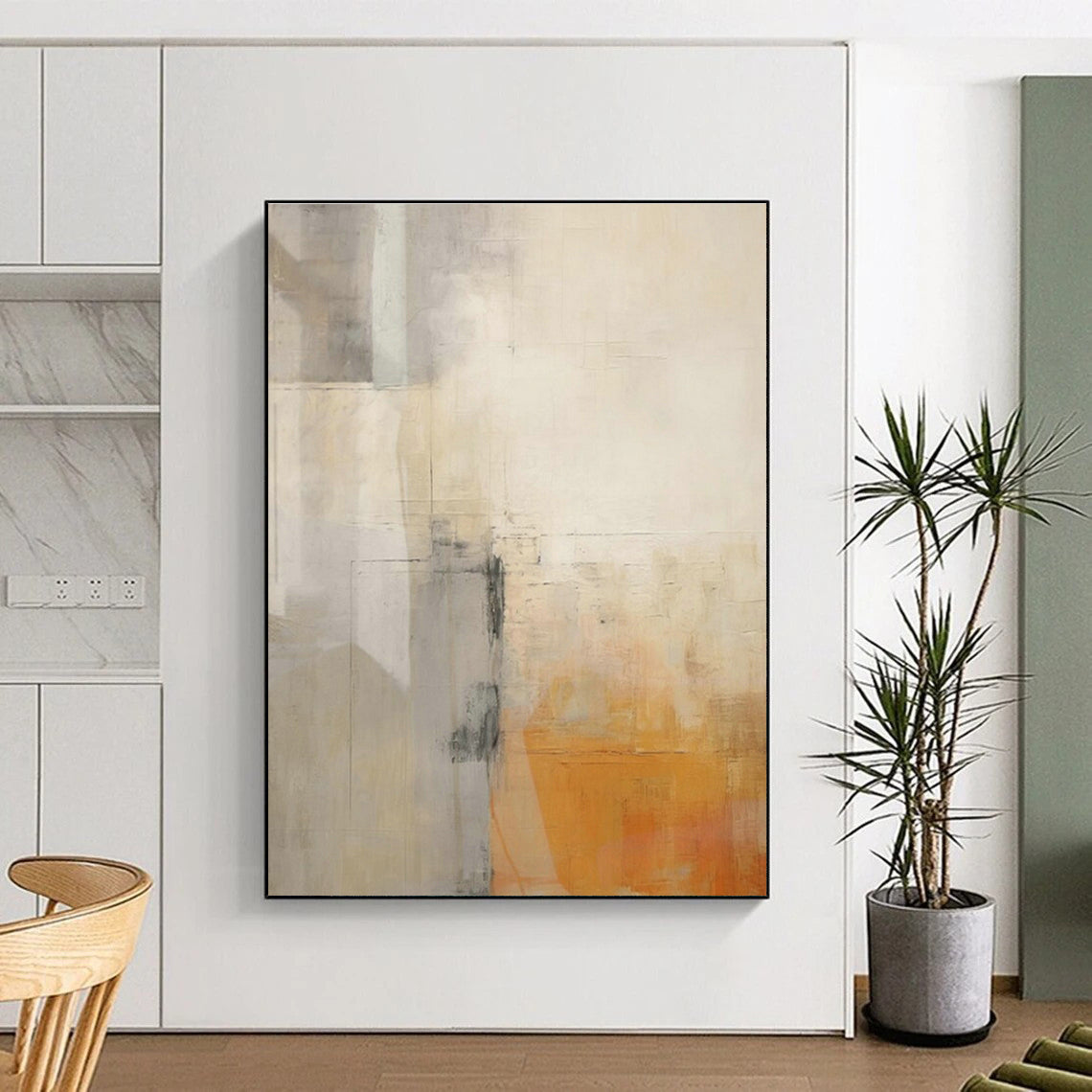 Yellow - Gray Geometric Abstract Art for Modern Art Gallery & Creative Hub DLZ1959