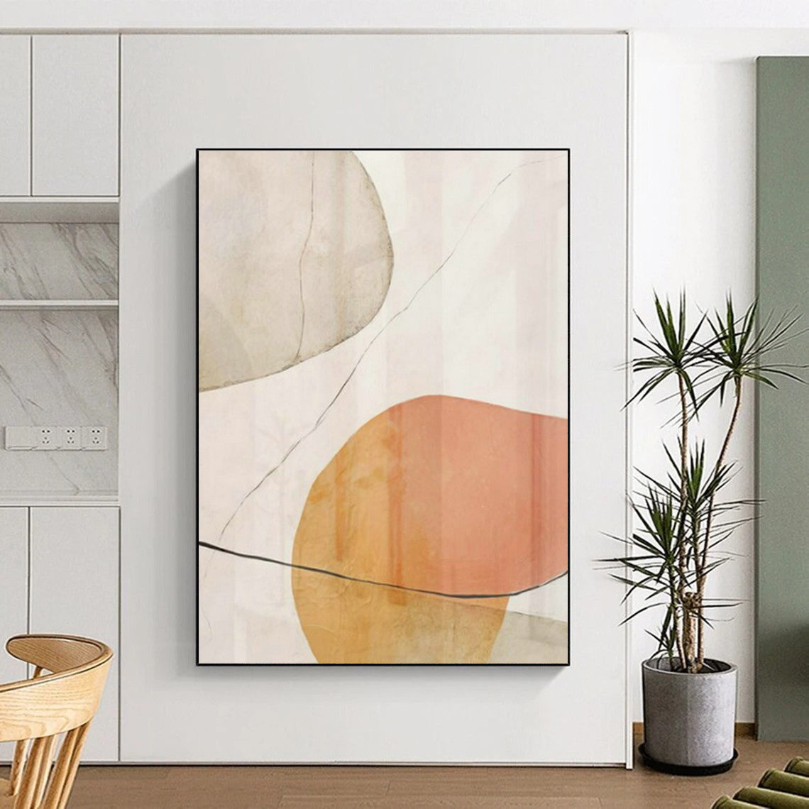 Pink - Orange Geometric Abstract Art for Feminine Boutique & Creative Studio DLZ1958