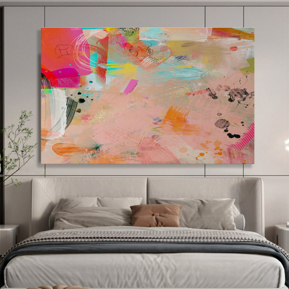 Pink - Orange Artistic Abstract for Bohemian Living Spaces DLZ2463