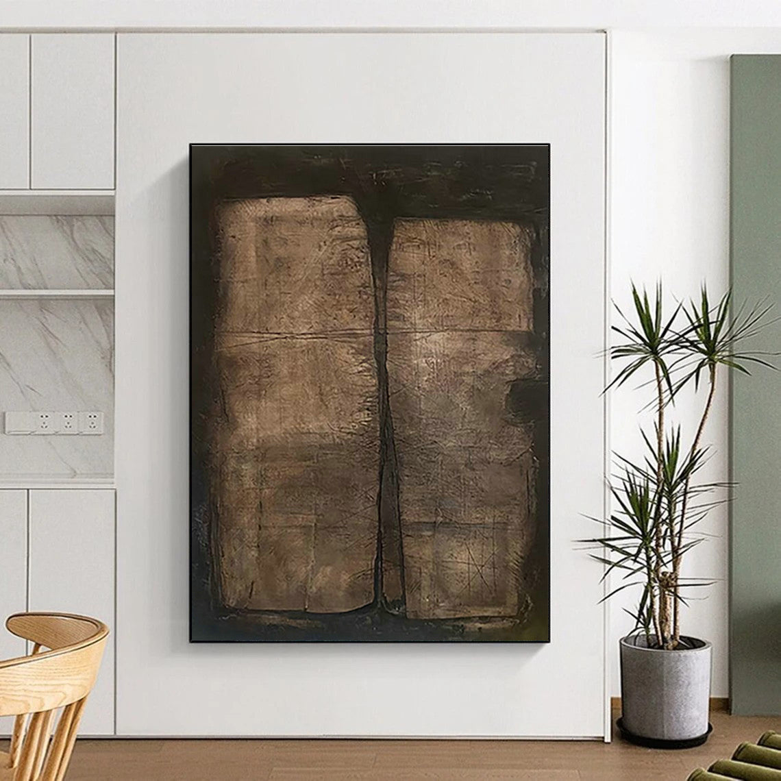 Brown - Textured Abstract Art for Retro - Inspired Study & Industrial - Chic Dining Room DLZ0869