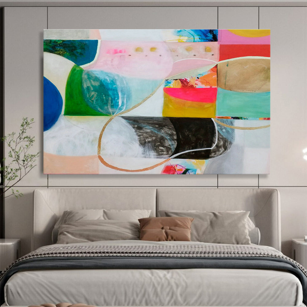 Colorful Geometric Abstract Art for Modern Living Rooms DLZ2453