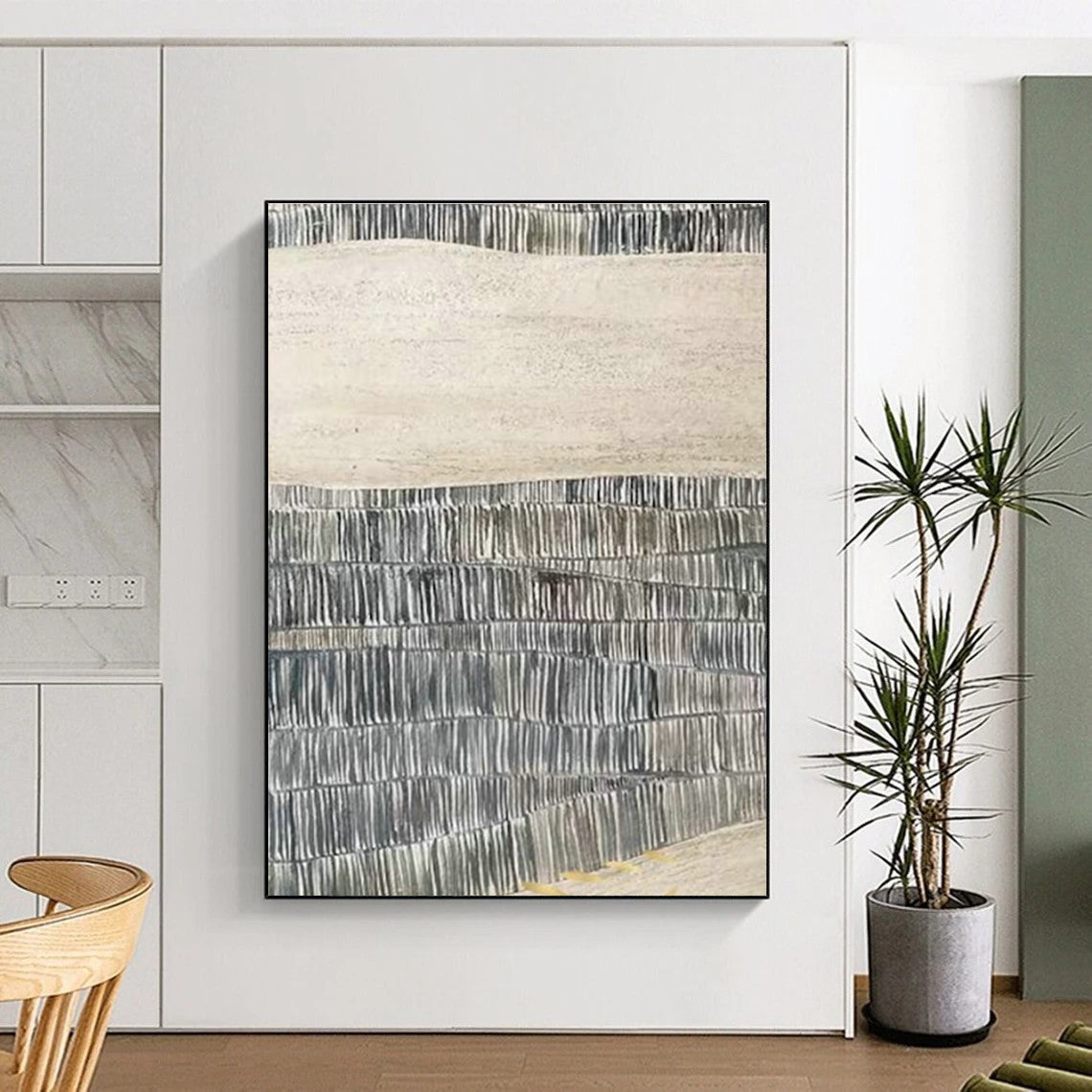 Line - Textured Abstract Art for Minimalist Art Museum & Scandinavian - Style Home Library DLZ1606