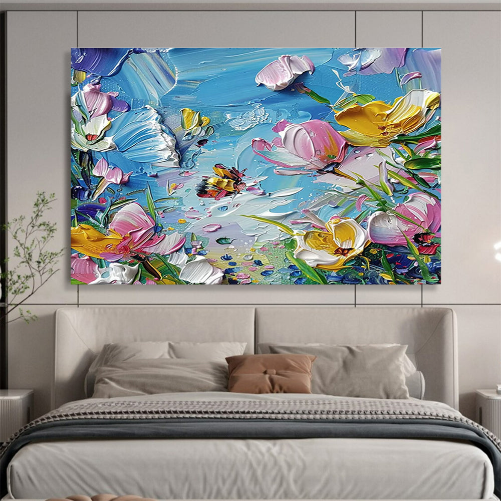3D Flower and Bee Art for Children’s Playroom Wall Accents DLZ3218