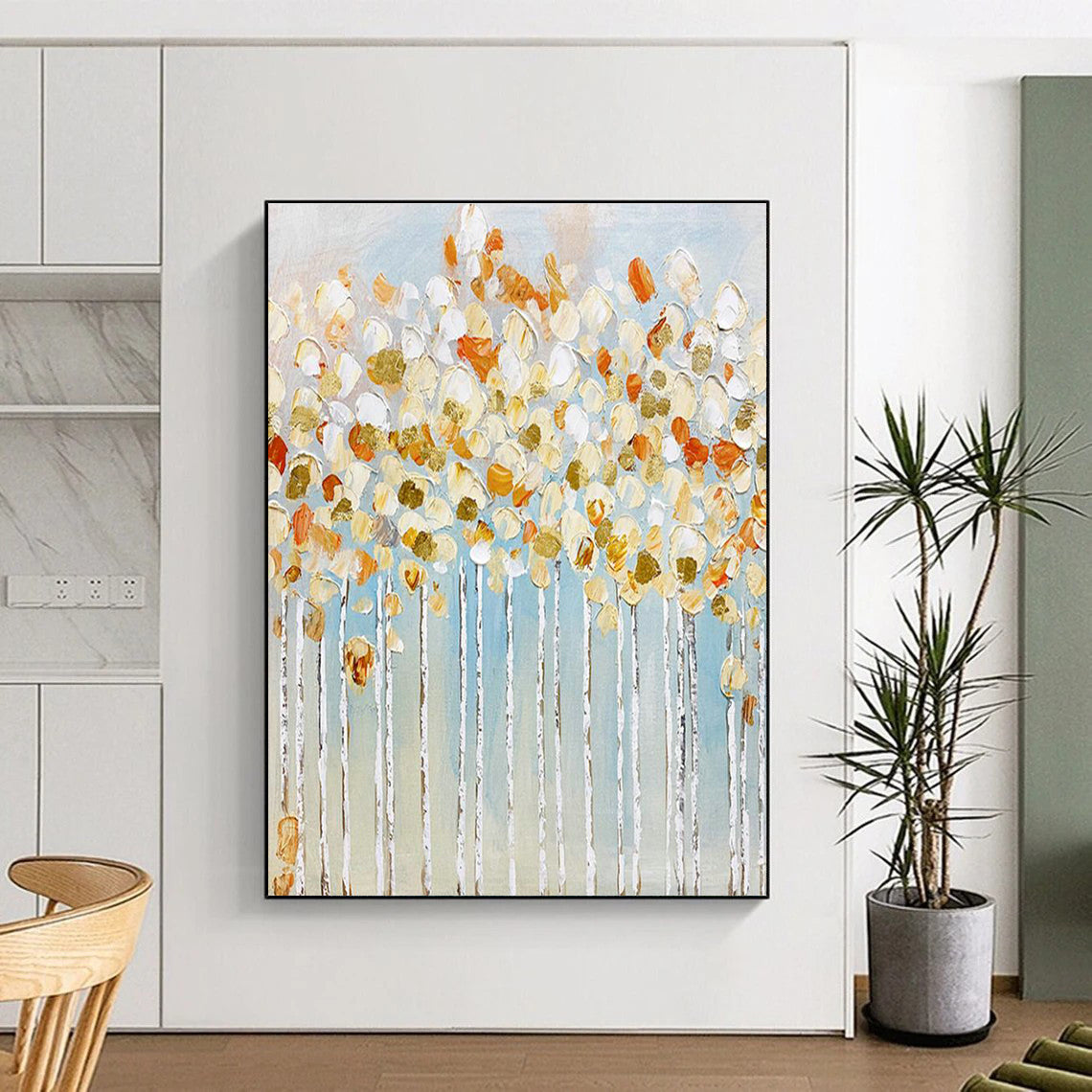 Golden Floral Tree Art for Bohemian Bedroom & Luxury Spa DLZ2161
