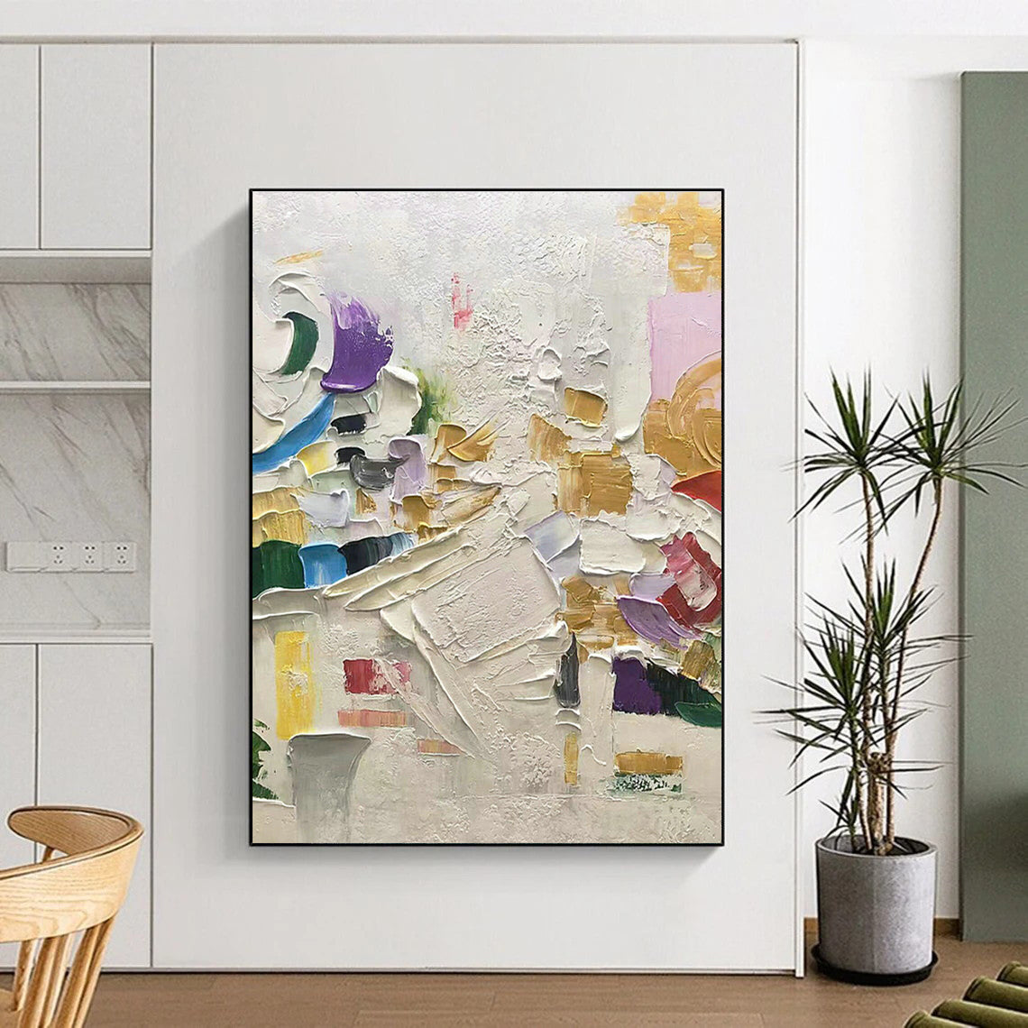 Colorful Thick - Paint Art for Bohemian Café & Creative Studio DLZ1042