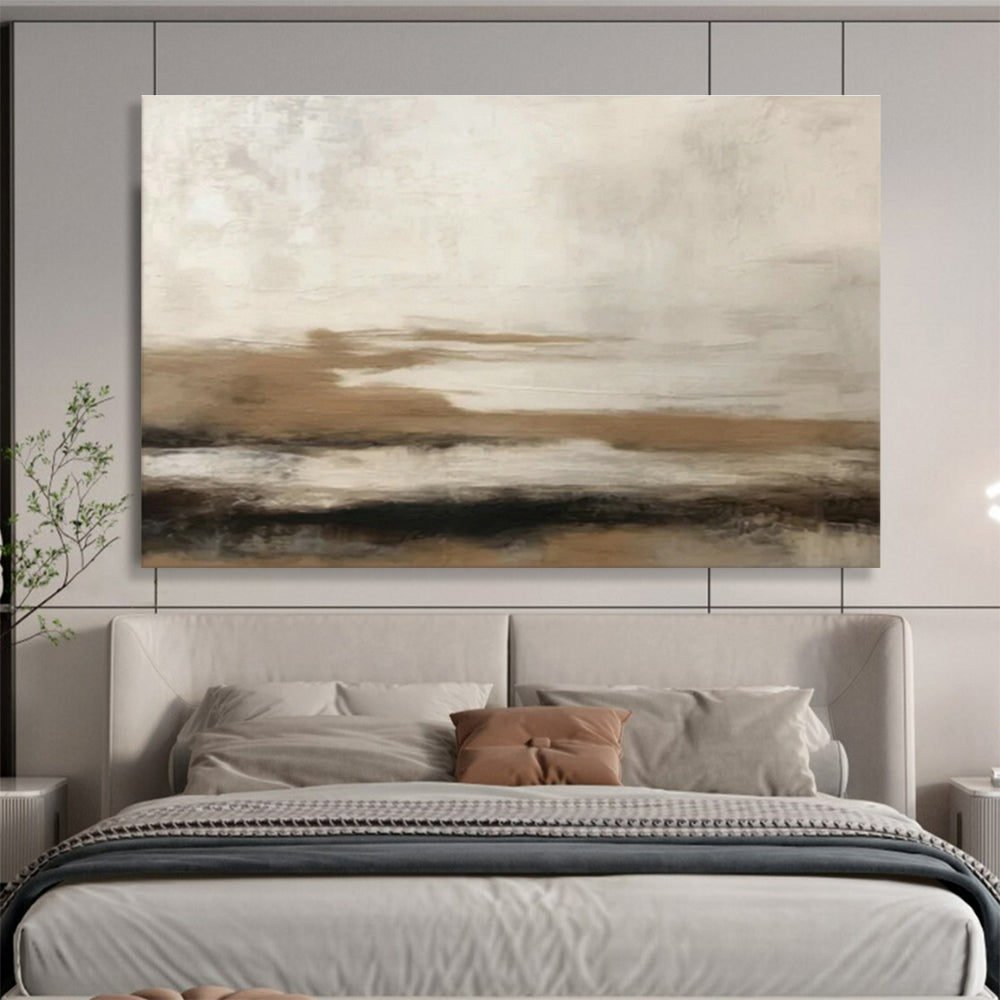Layered Brown - Grey Abstract Art for Industrial - Style Loft Edge DLZ2716