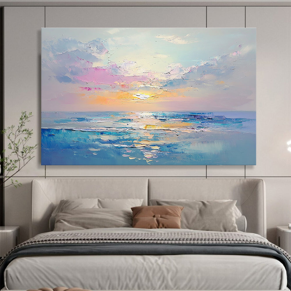 Pastel Ocean Sunset Art for Coastal Nursery & Women’s Wellness Center SC418