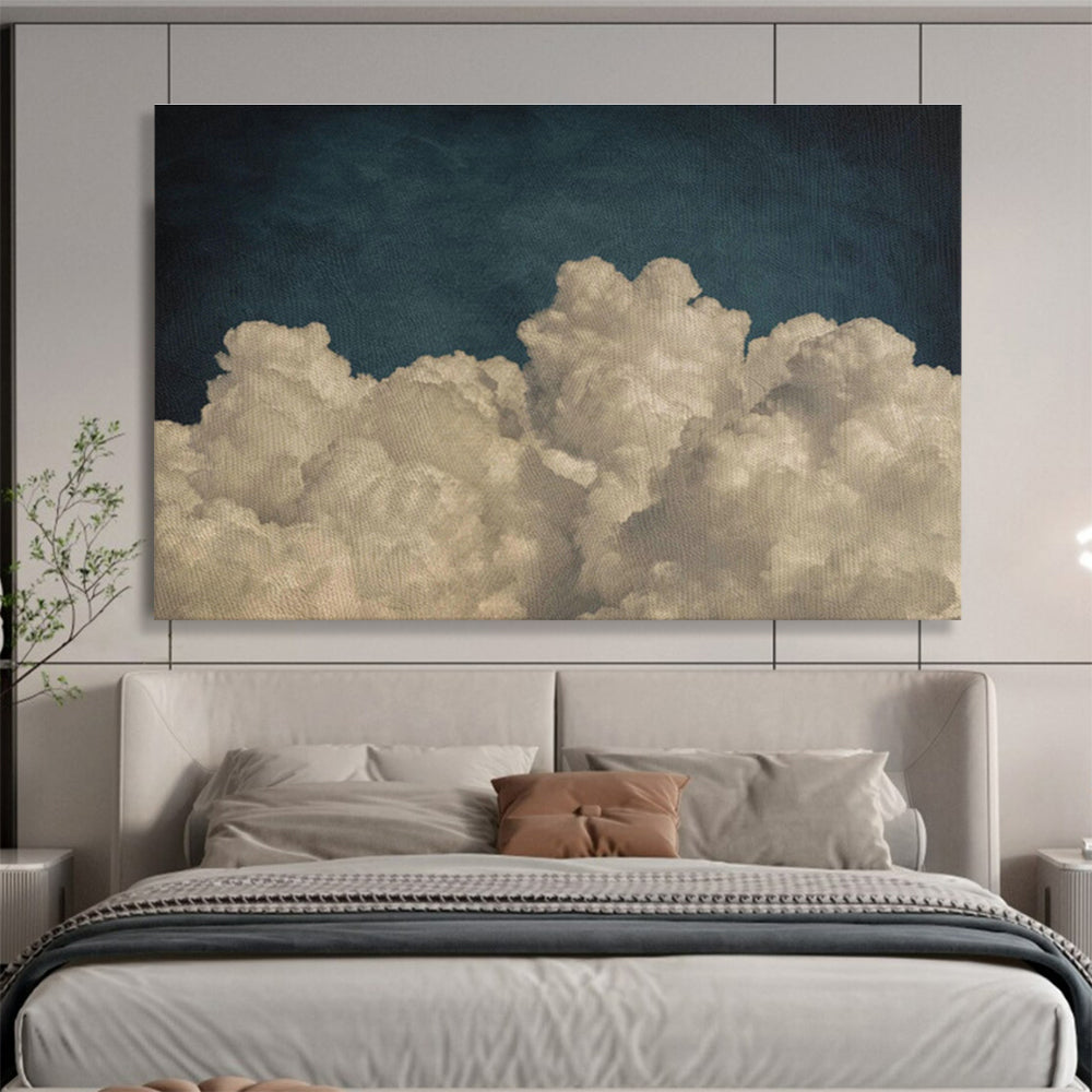 Vintage Cloud Oil Painting for Retro - Inspired Living Rooms DLZ2508