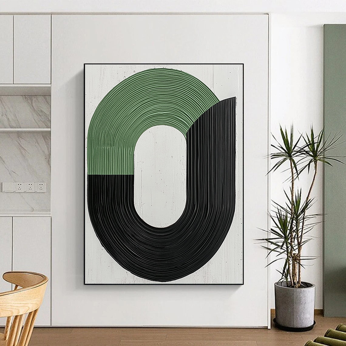 Green and Black Geometric for Modern Office & Minimalist Home STSC1141