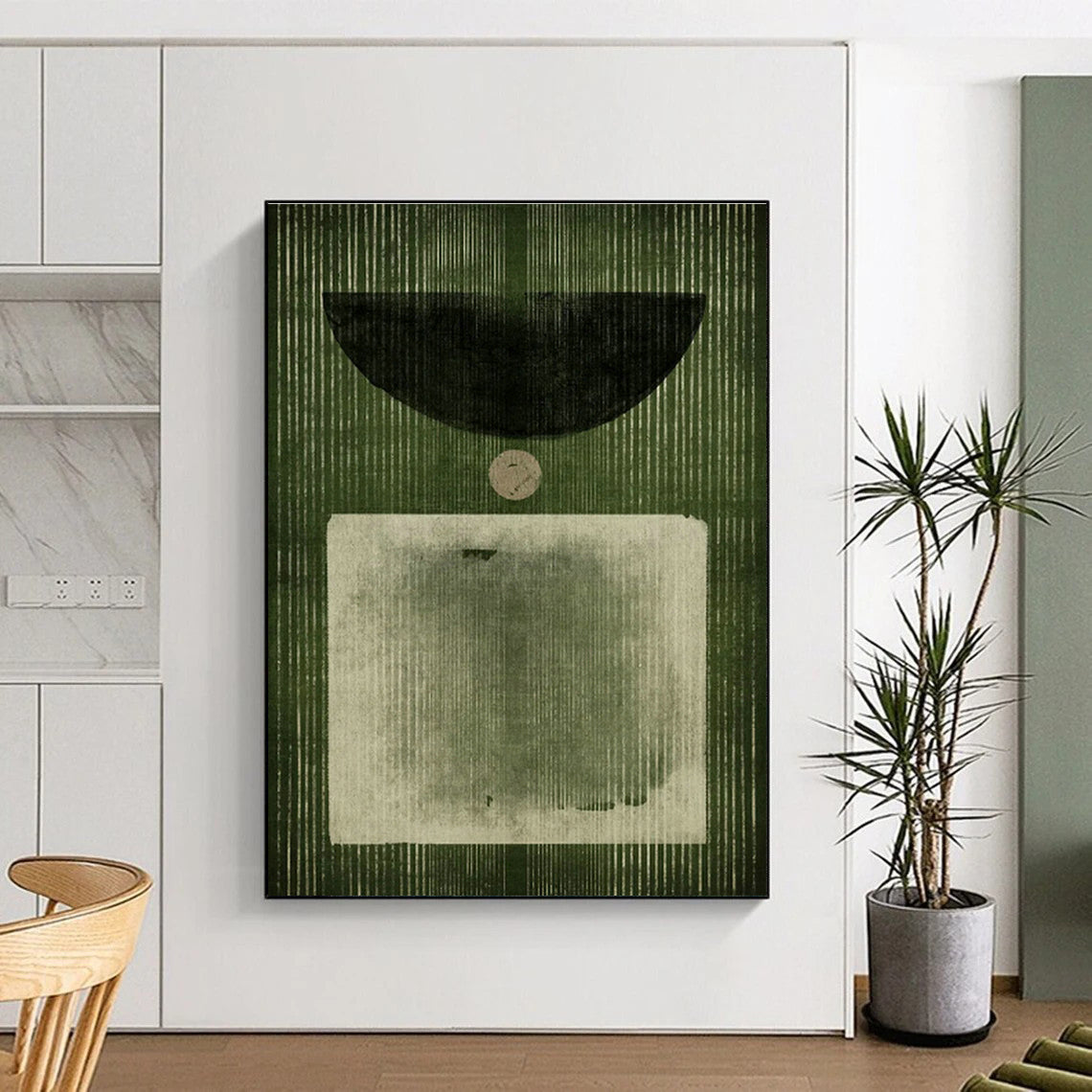 Geometric Green Art for Modern Gallery Wall & Creative Studio DLZ1385