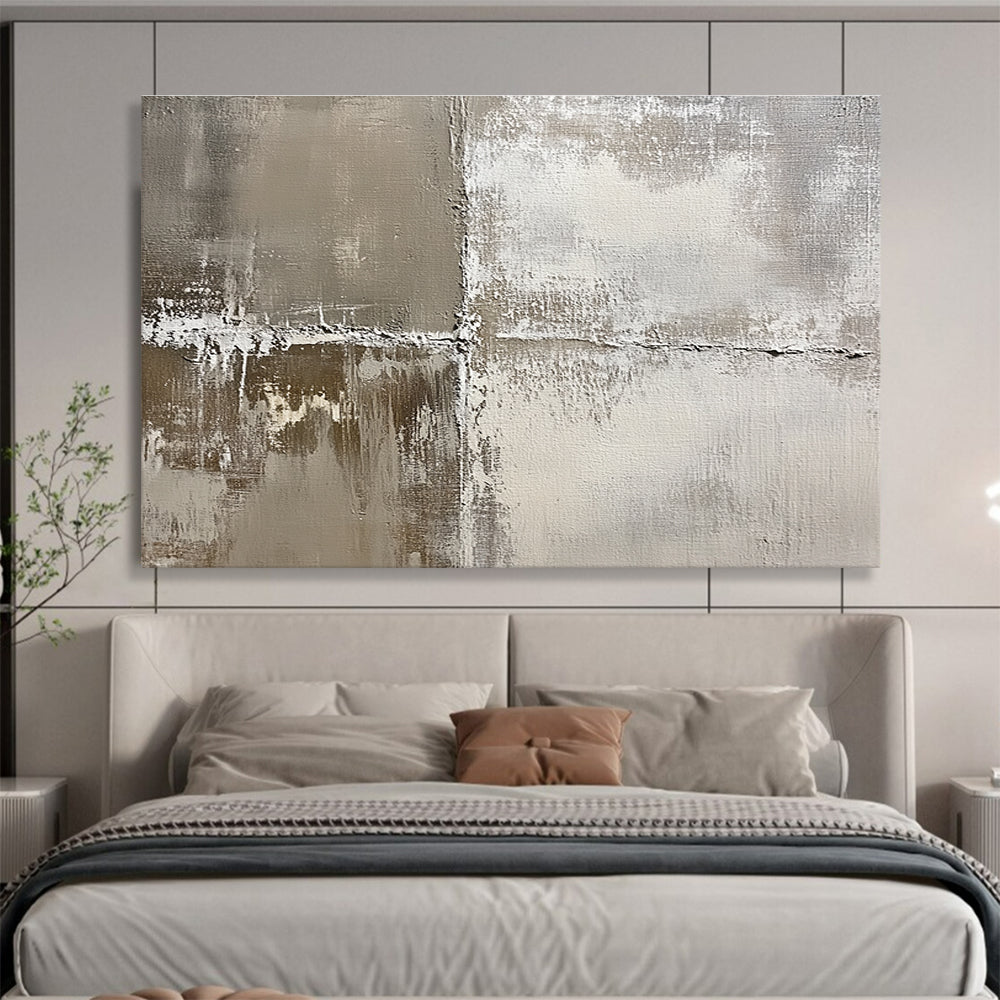 Textured Neutral Tones Art for Minimalist Art Gallery & Scandinavian - Style Living Room SC445