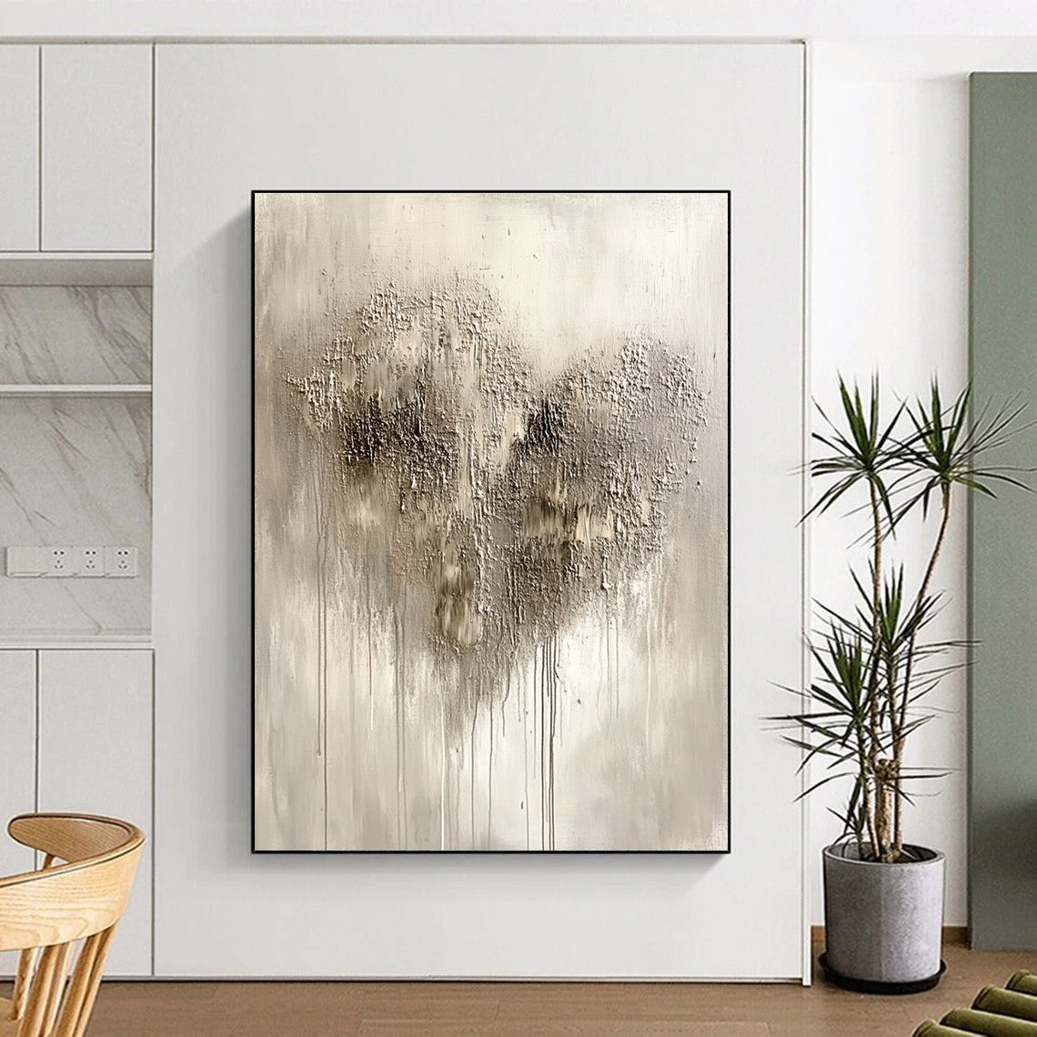 Textured Gray and White Abstract for Industrial - Style Home & Modern Art Gallery STSC519