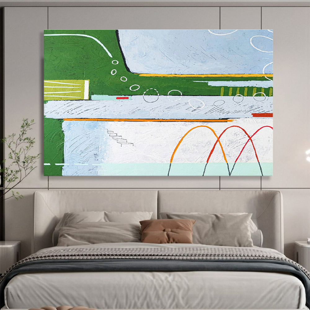 Green - Blue Landscape Abstract for Eco - Friendly Community Center DLZ2949