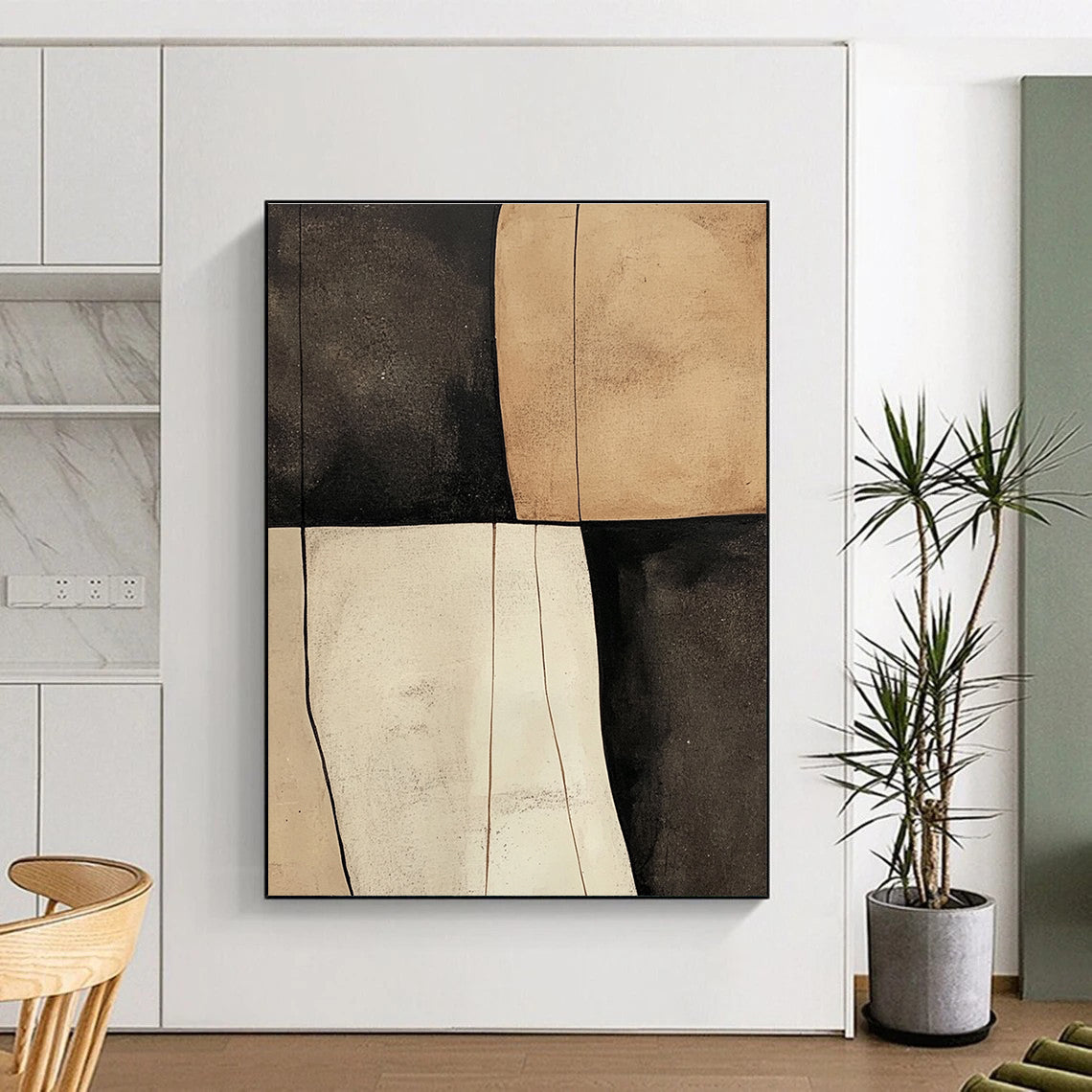 Neutral Geometric Blocks for Minimalist Studio & Serene Meditation Room STSC627