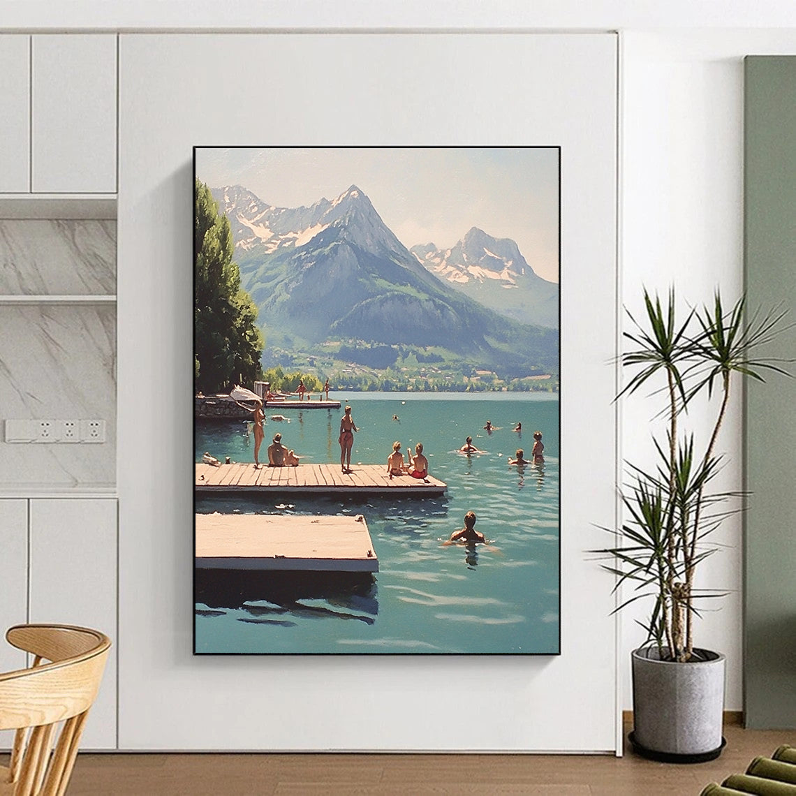 People Swimming by the Mountains for Lakeside Vacation Home & Community Center STSC878