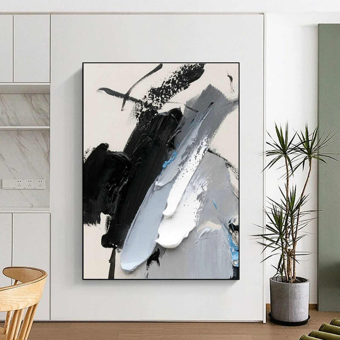 Gray - Blue Abstract Art for Coastal Home Balcony & Nautical - Themed Restaurant DLZ1658