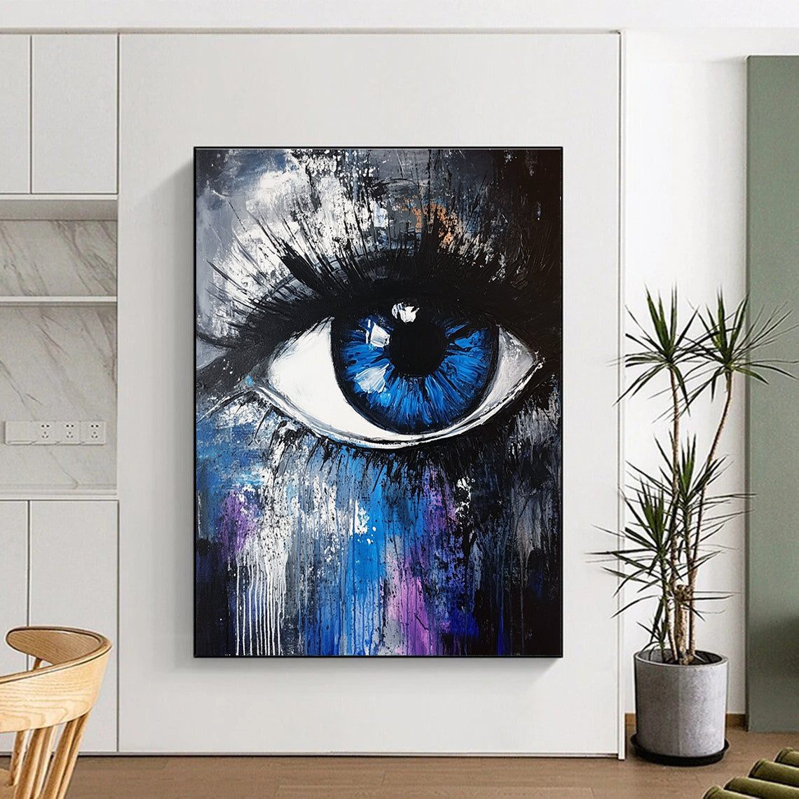 Expressive Blue Eye Abstract for Creative Kids’ Room & Artistic Lounge STSC647